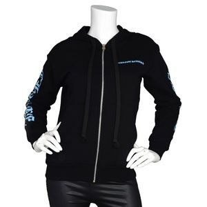 Chrome Hearts Black Zip Up Logo Hoodie Sz XS
